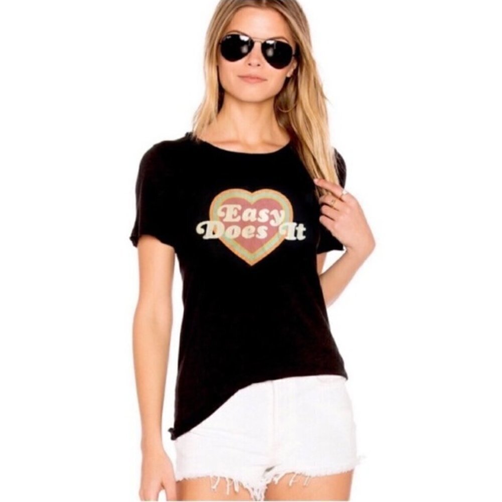 Wildfox Easy Does It Keke Tee T Shirt Heart Small